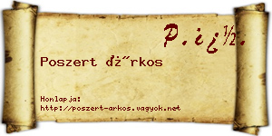 Poszert Árkos névjegykártya
